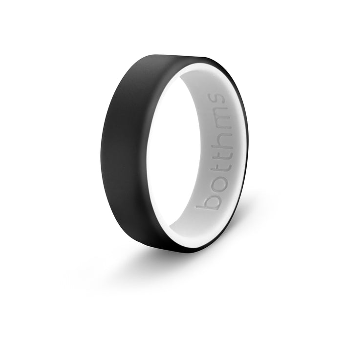 botthms Double Black Silicone Ring worn