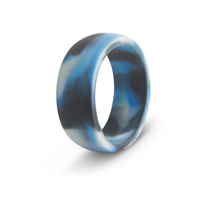 botthms Ocean Blue Silicone Ring worn