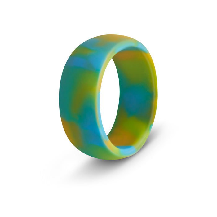 botthms Green Yellow Flow Silicone Ring worn