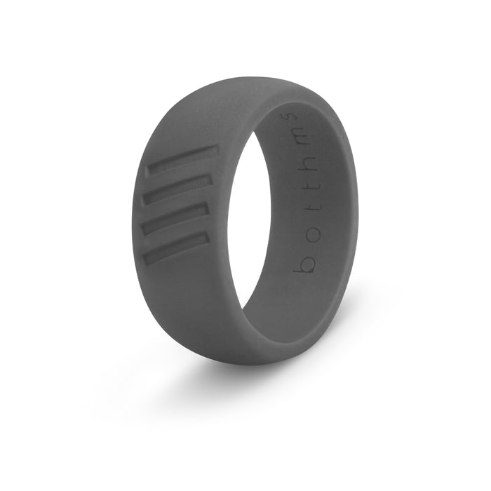 botthms Charcoal Active Stripes Silicone Ring worn