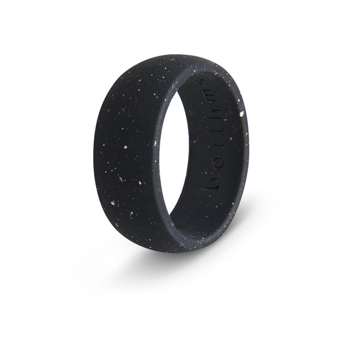 botthms Black Speckled Active Silicone Ring worn