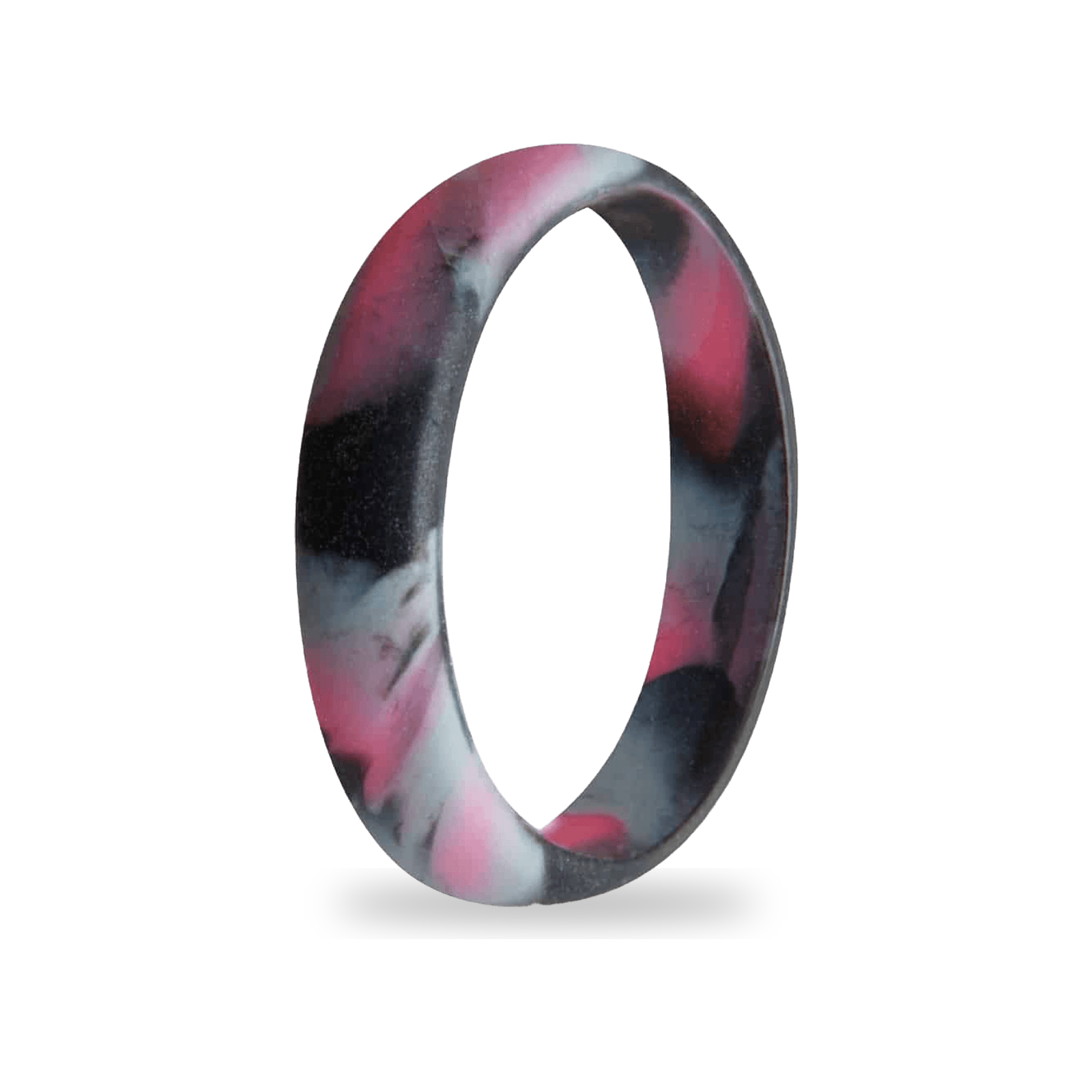 Aqua Black Marbled Silicone Ring for Women