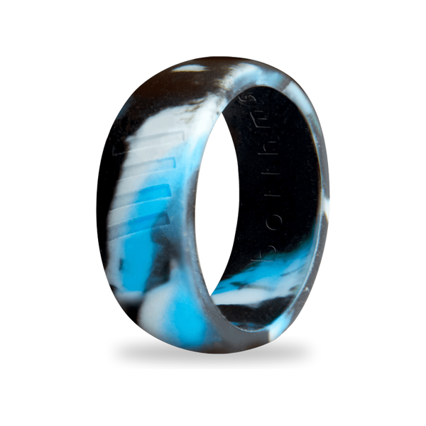 botthms Aqua Camo Stripes Silicone Ring