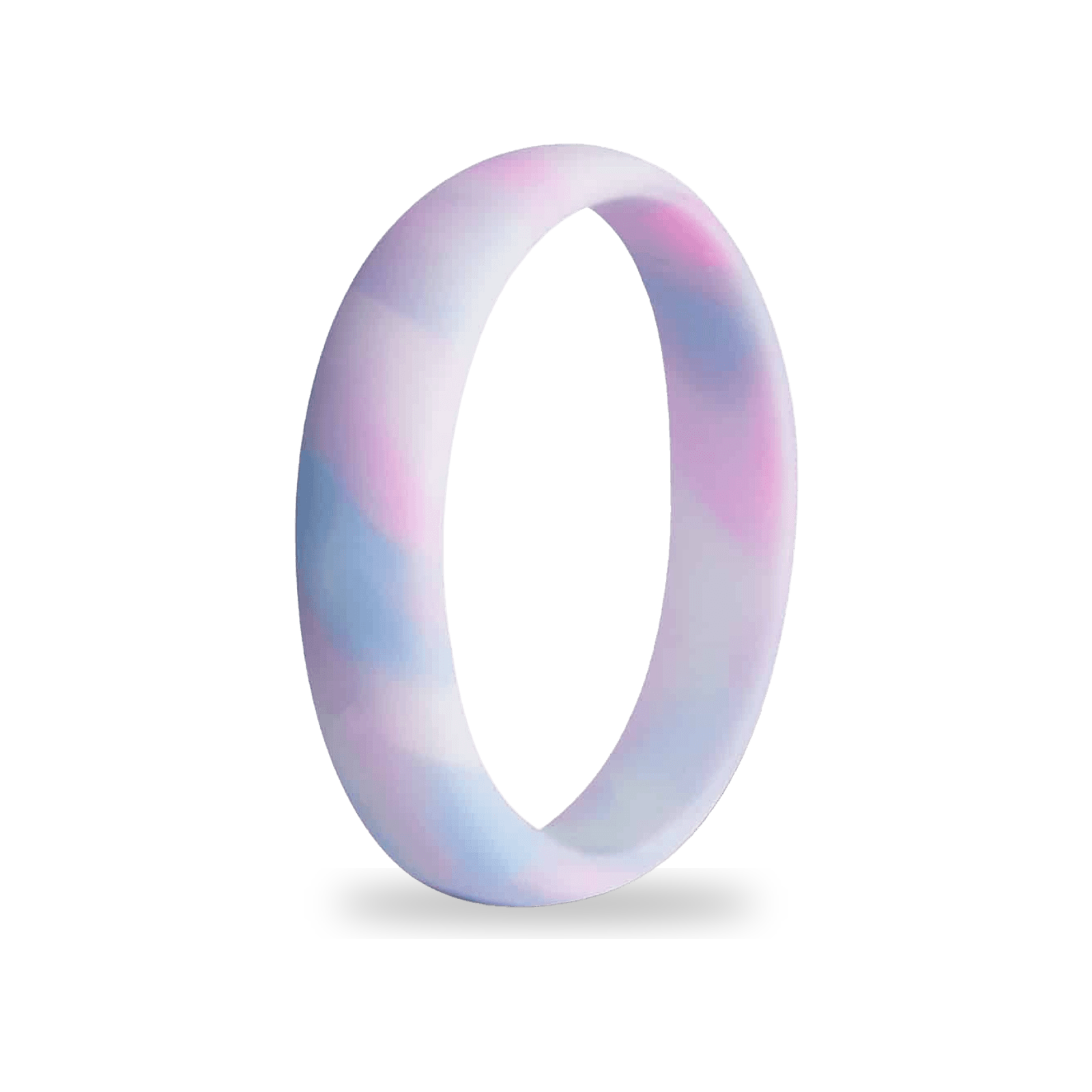 Aqua Pink Silicone Ring for Women, Pastel Marble