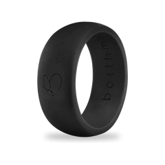 Black silicone ring for men, 8.7 mm band