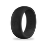 Black silicone ring for men, 8.7 mm band
