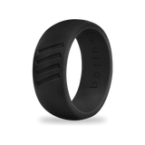 Black Stripes Silicone Ring for Men, 8.7mm Band