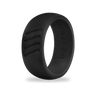 Black Stripes Silicone Ring for Men, 8.7mm Band