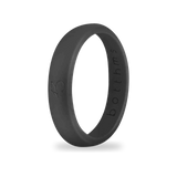 Black Silicone Ring for Women, Slim 5.7mm Band