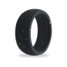 Black Speckled Silicone Ring for Men, Flecked Band