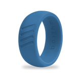 Blue Stripes Silicone Ring for Men, 8.7mm Band