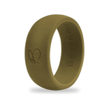 Camo Green Silicone Ring for Men, 8.7mm Olive Band
