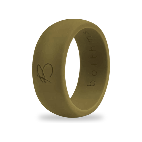Camo Green Silicone Ring for Men, 8.7mm Olive Band