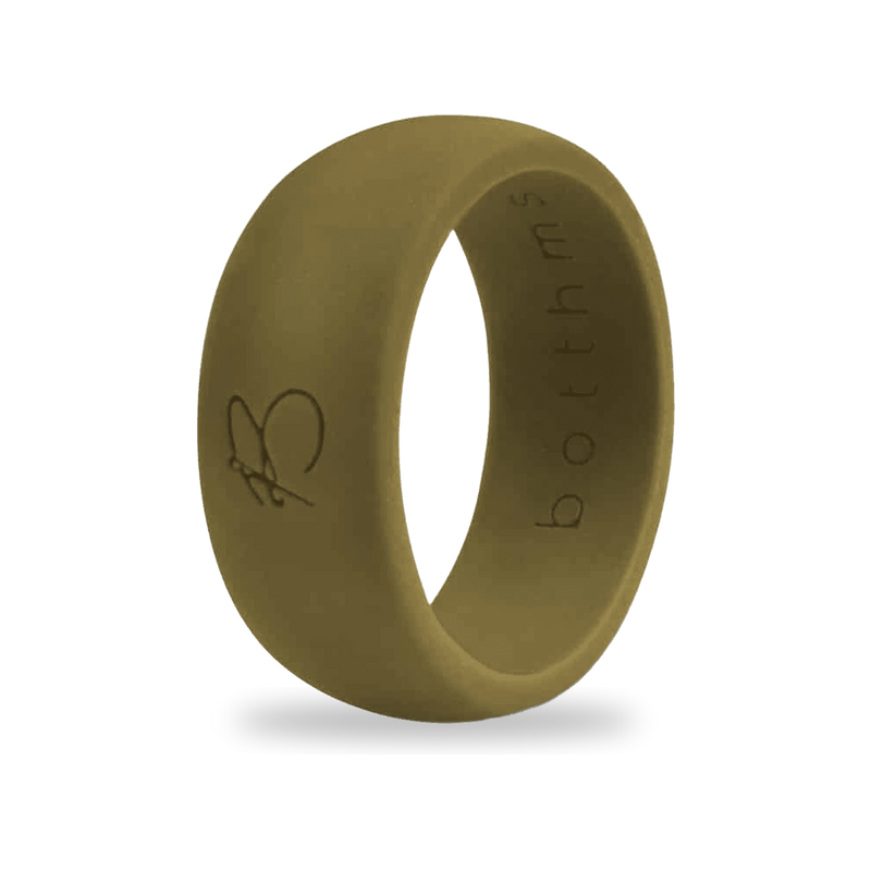 Camo Green Silicone Ring for Men, 8.7mm Olive Band