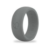 Charcoal Silicone Ring for Men, Dark Grey Wedding Band