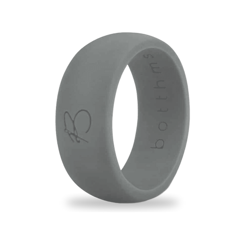 Charcoal Silicone Ring for Men, Dark Grey Wedding Band