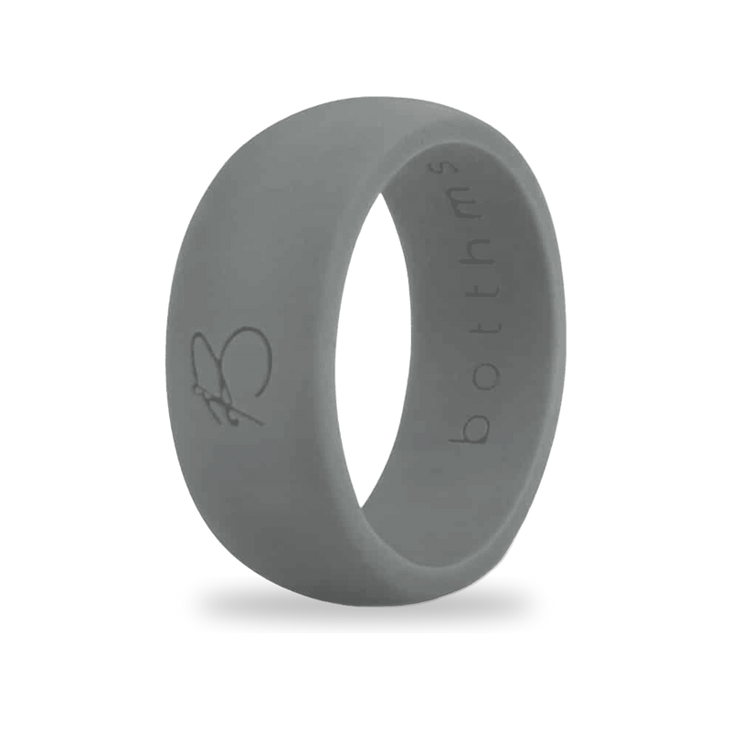 Charcoal Silicone Ring for Men, Dark Grey Wedding Band