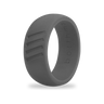 Charcoal Stripes Silicone Ring, Grey Men's Band