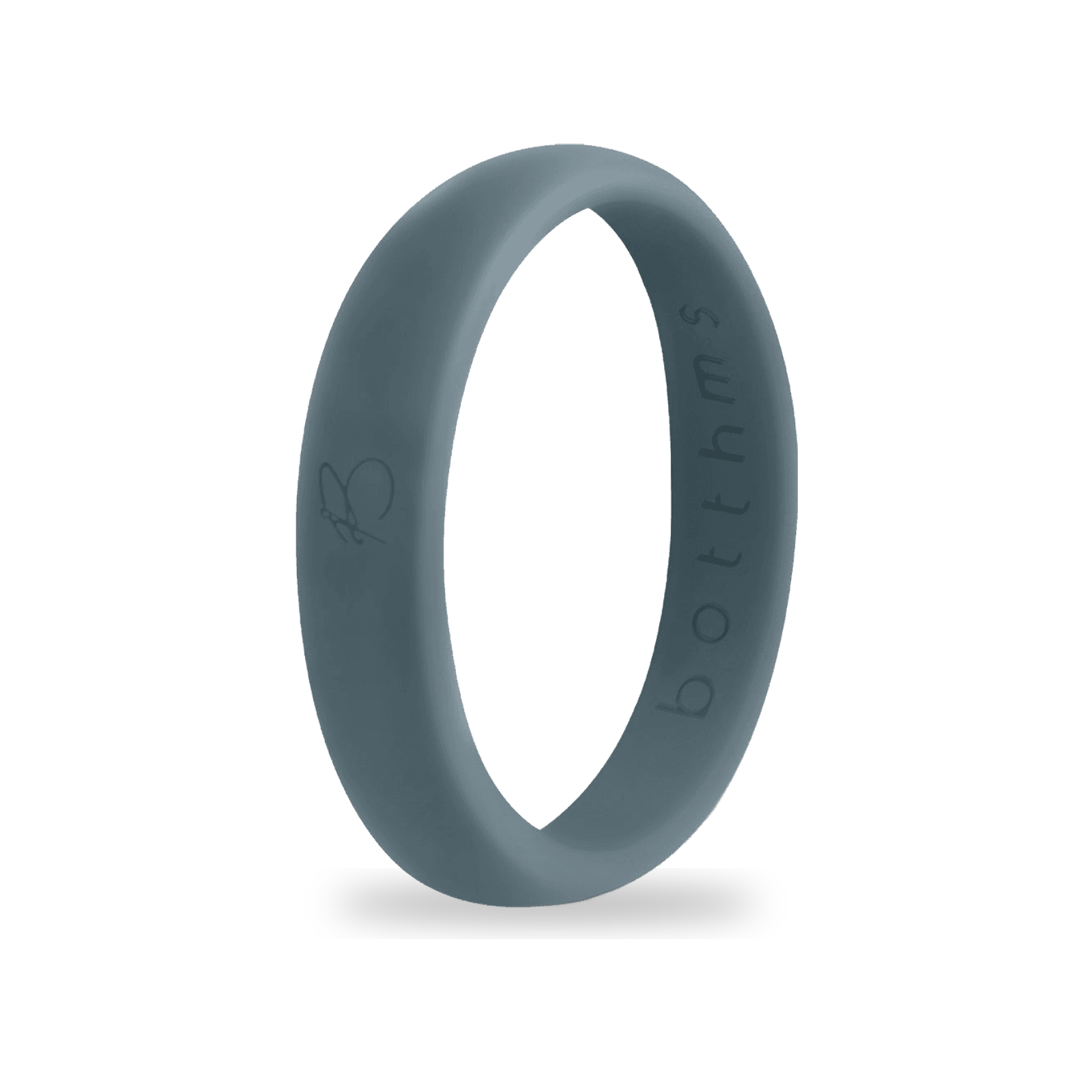 Charcoal Silicone Ring for Women, Slate Grey Band