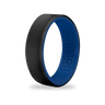 Double Blue Silicone Ring, Black Outer, Blue Inner