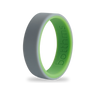 Double Green Silicone Ring, Grey Outer, Green Inner