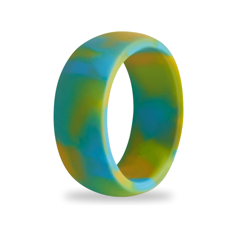 Green & Yellow Camo Silicone Ring for Men