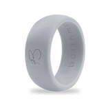 Grey Silicone Ring for Men, Light Grey Wedding Band