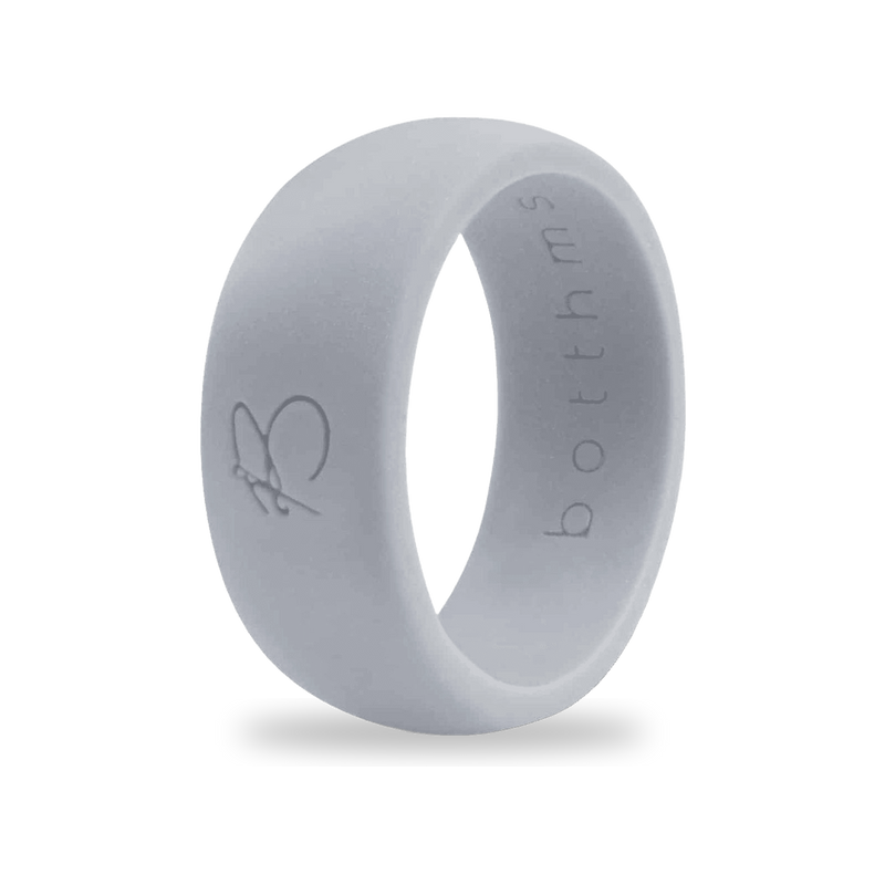 Grey Silicone Ring for Men, Light Grey Wedding Band