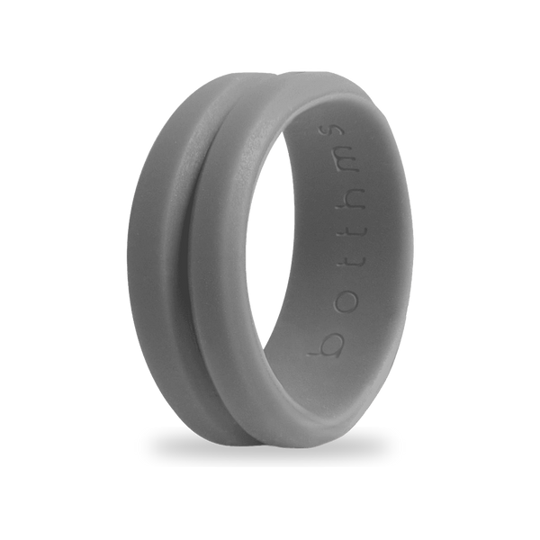 botthms Grey Groove Silicone Ring