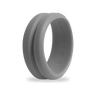Grey Groove Silicone Ring for Men, Grooved Band