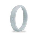 Grey Silicone Ring for Women, Light Grey Slim Band