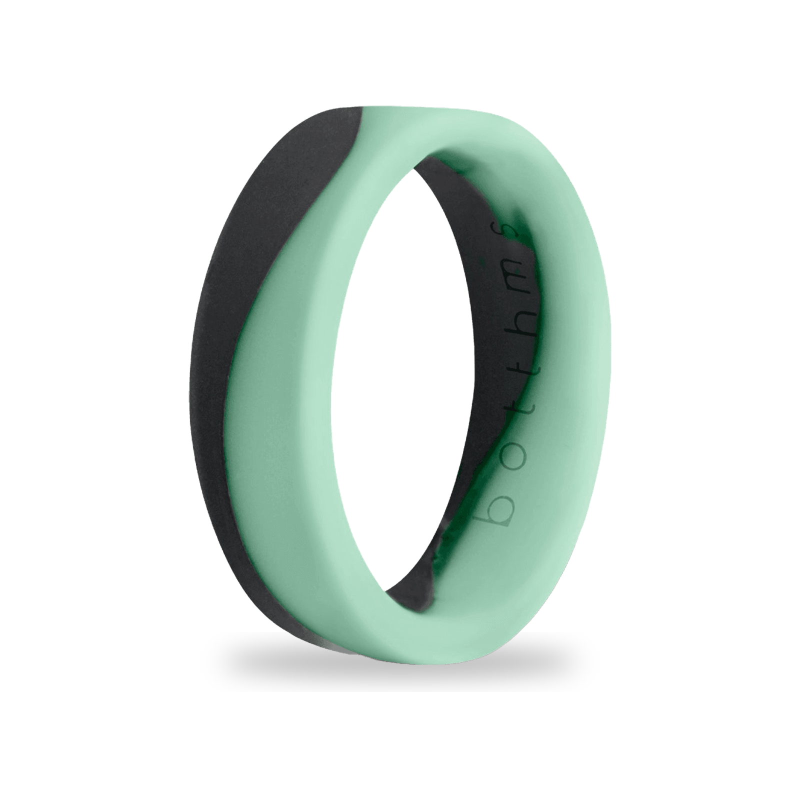 Mint & Black Silicone Ring for Women, Flow Band