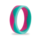 Pink & Green Silicone Ring for Women, Flow Band