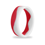 Red & White Silicone Ring for Women, Flow Band