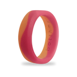 Orange & Red Silicone Ring for Women, Flow Band