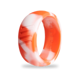 Orange Camo Silicone Ring for Men, Striped Band