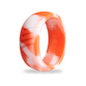 Orange Camo Silicone Ring for Men, Striped Band