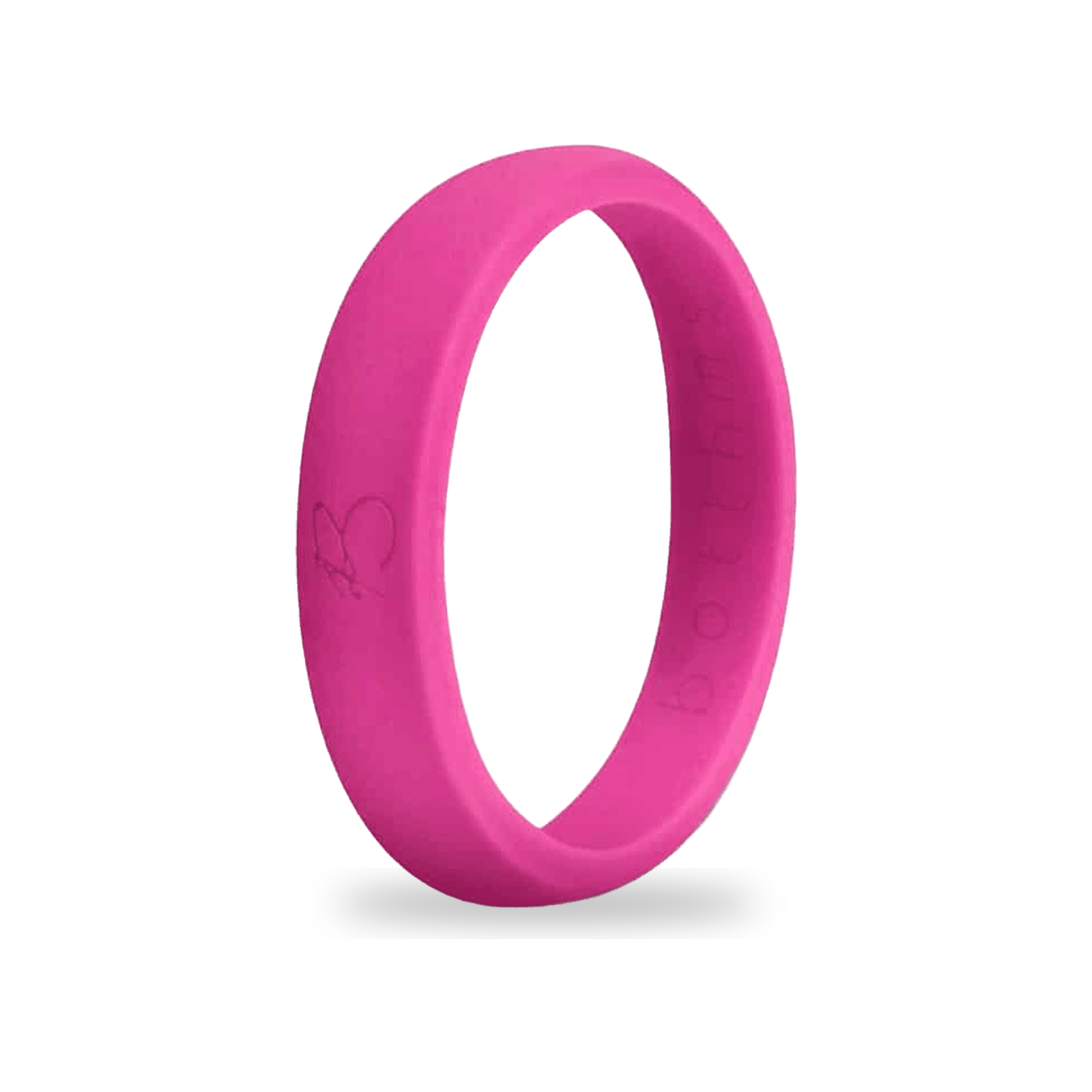 Pink Silicone Ring for Women, Slim Rubber Ring