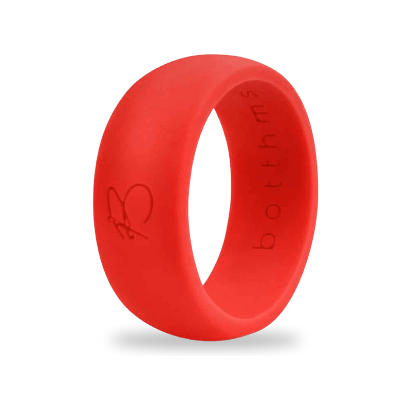Red Silicone Ring for Men, 8.7mm Rubber Wedding Band