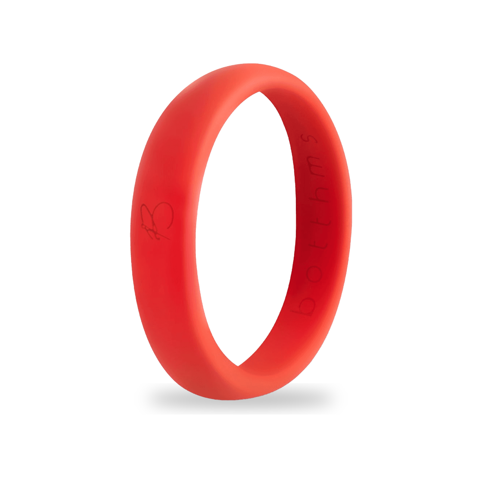 Red Silicone Ring for Women, Slim 5.7mm Band