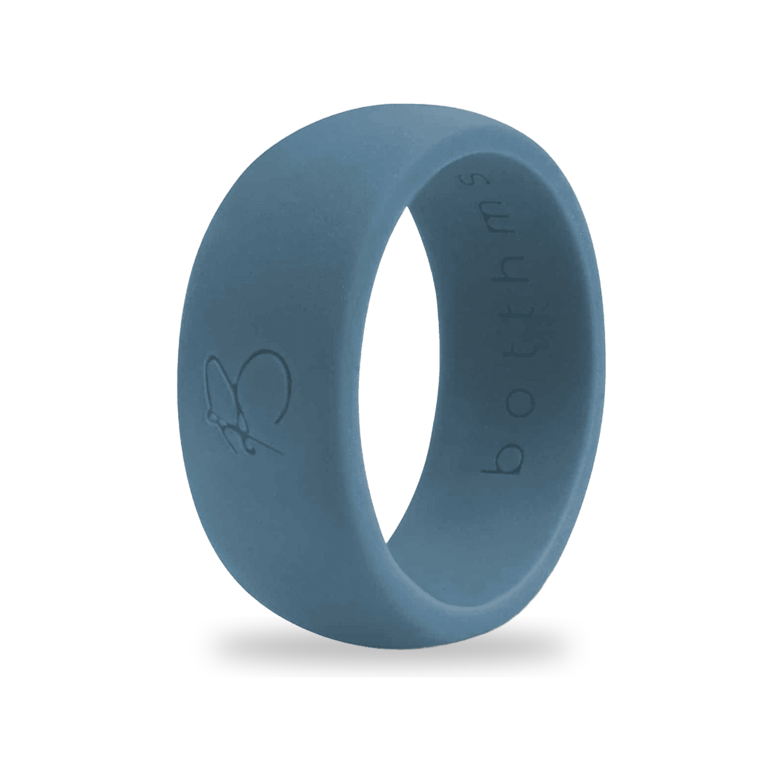 Teal Blue Silicone Ring for Men, 8.7mm Rubber Band