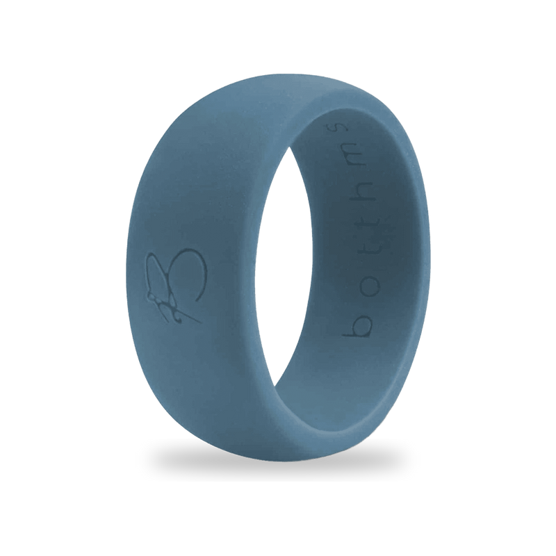 Teal Blue Silicone Ring for Men, 8.7mm Rubber Band