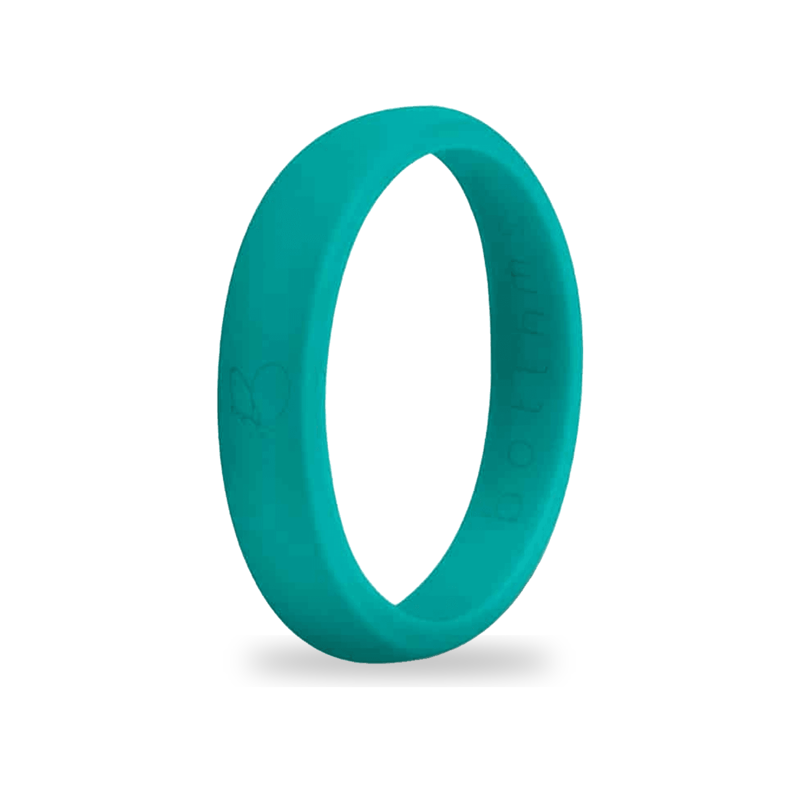 Teal Silicone Ring for Women, Slim 5.7mm Band