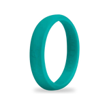 Teal Silicone Ring for Women, Slim 5.7mm Band