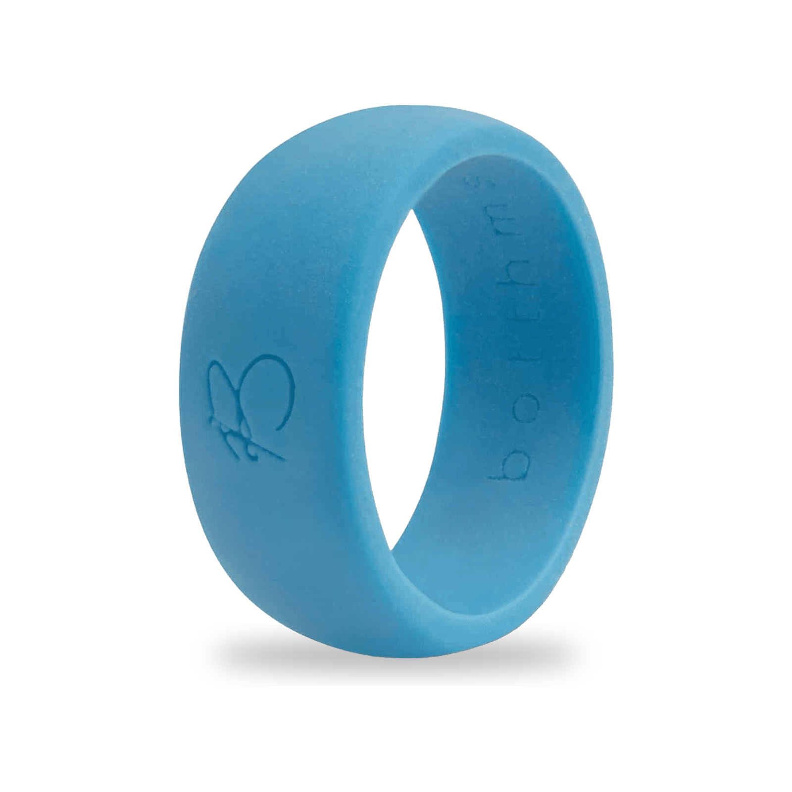 Turquoise Silicone Ring for Men, Bright Blue Band