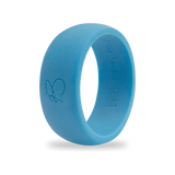 Turquoise Silicone Ring for Men, Bright Blue Band