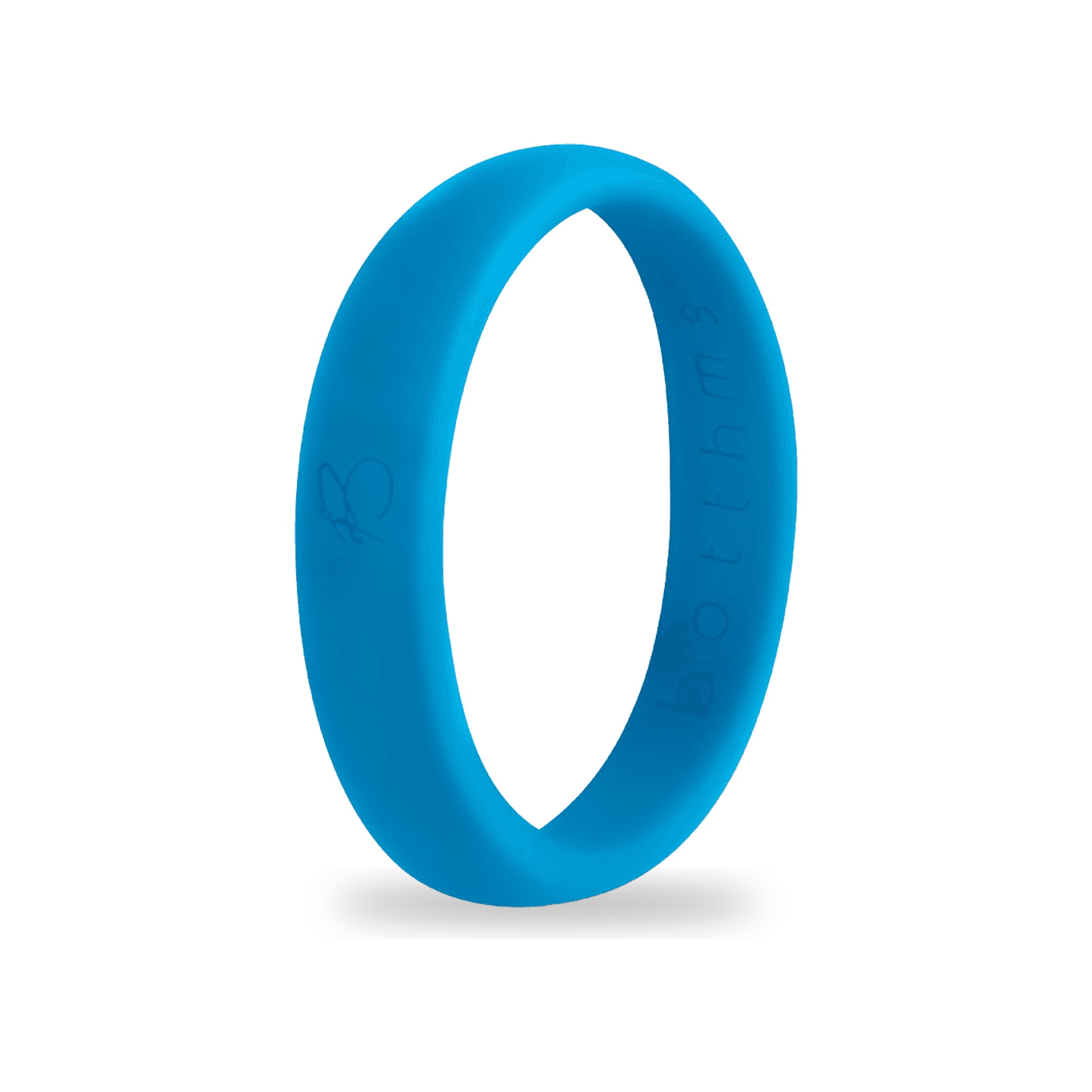 Turquoise Silicone Ring for Women, Slim 5.7mm Band