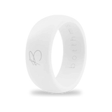 White Silicone Ring for Men, 8.7mm Rubber Wedding Ring