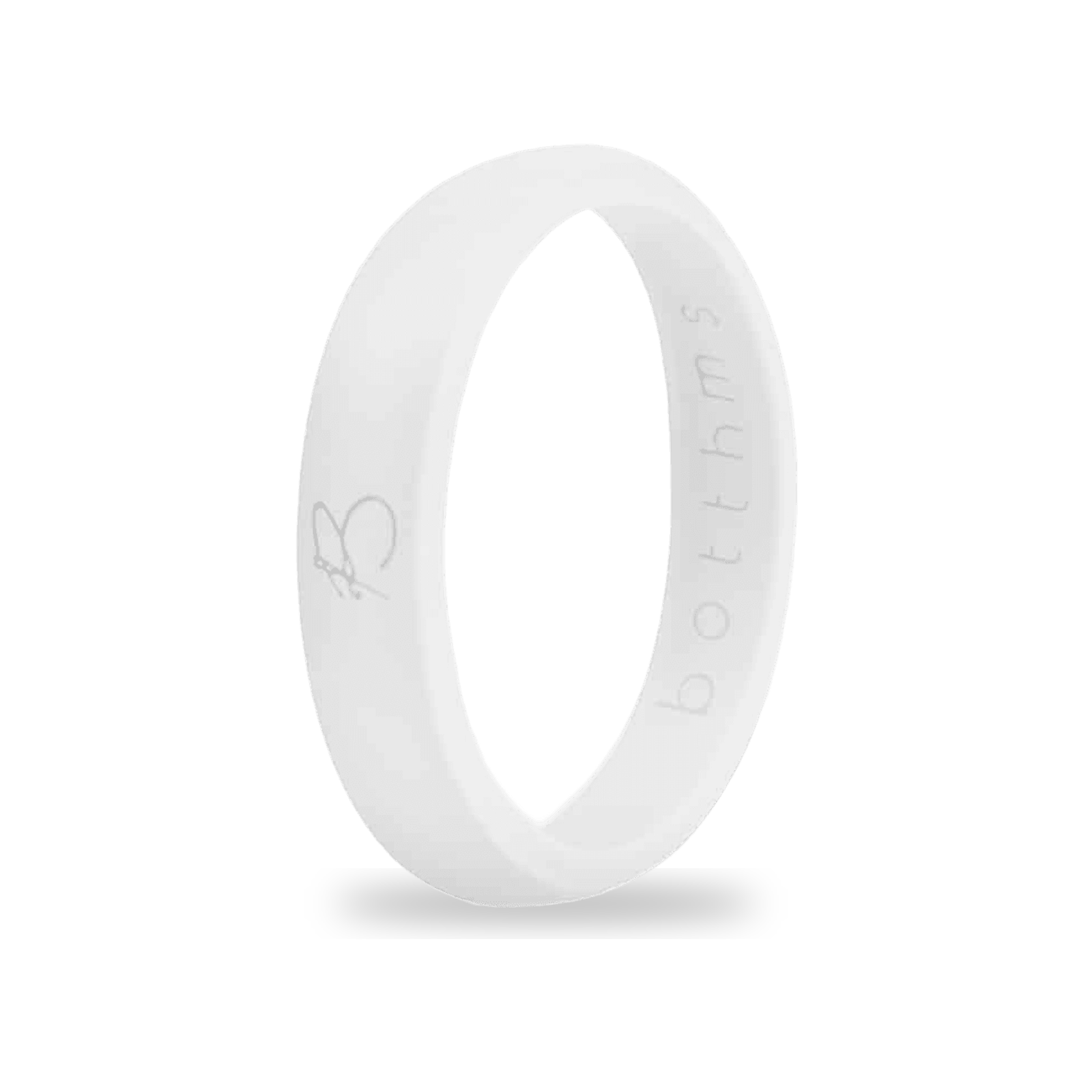 White Silicone Ring for Women, Slim Wedding Band