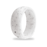 White Speckled Silicone Ring for Men, 8.7mm Band